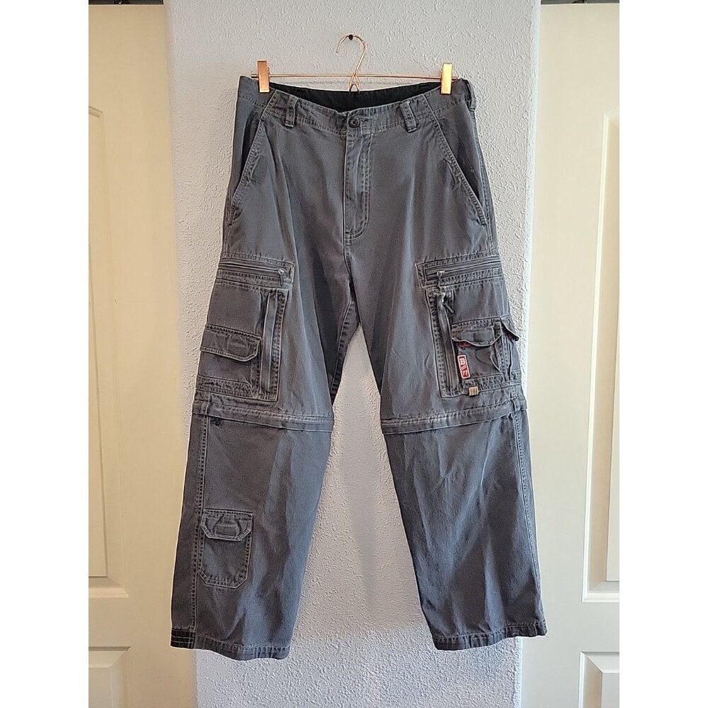 Bugle Boy Men's Cargo Pants in Charcoal Gray